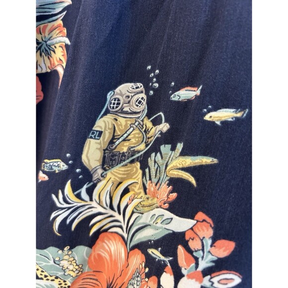 VTG Polo Ralph Lauren Men Shirt Large Tall Viscose Camp Ship Aloha Island Resort - Picture 5 of 10